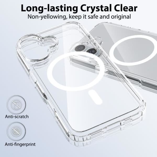 Skyddsskal - BOOLING - för iPhone 16 - Hård - Magnetring - 2 härdade glas