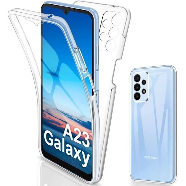 Fodral för Samsung Galaxy A23 5G-4G Transparent Full Protection Anti-Scratch TPU+PC Transparent