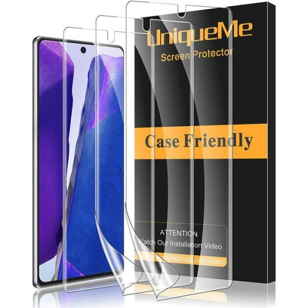 [3 delar] Skärmskydd för Samsung Galaxy Note 20 (6,7 tum) 4G - 5G, [Vattenfri Adsorption] [Flexibel film] HD Mjuk TPU-film