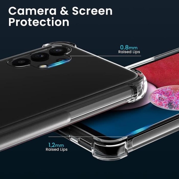 Fodral till Samsung Galaxy A13 Silikon Stötsäker Anti-skrapa Transparenta smala förstärkta hörn