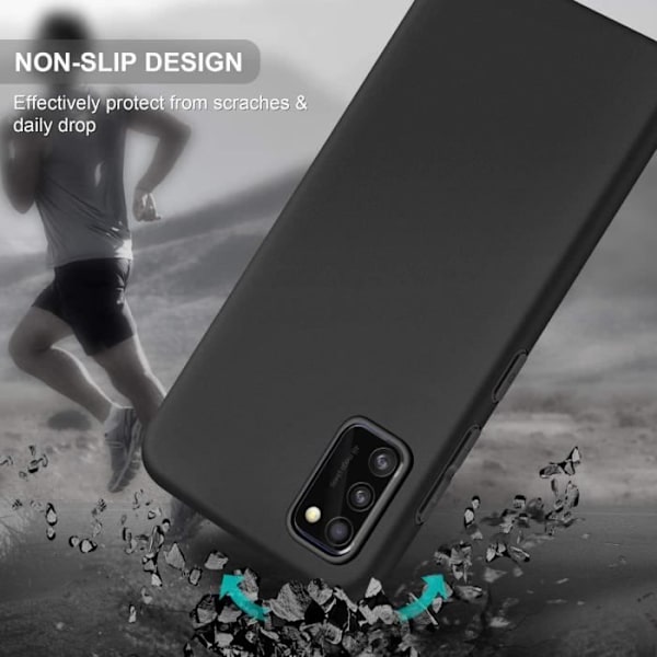 Gnews-fodral för Samsung A41-fodral, [2-pack] skärmskydd i härdat glas + mjukt flexibelt silikon TPU-fodral