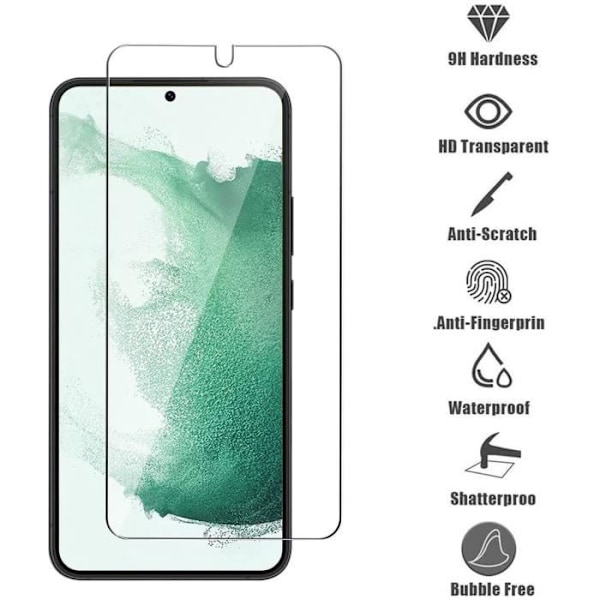 Verres Trempés PROSHOP för Samsung S22 Plus - 3D Böjd Stötabsorberande Skydd - 2 enheter Transparent