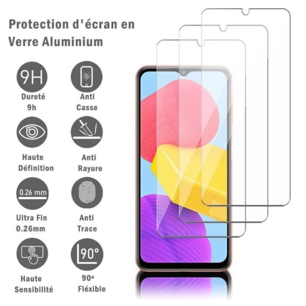 VCOMP® för Samsung Galaxy M13 4G 6,6": 3-pack 9H Super Tough Aluminium Glas Skärmskydd