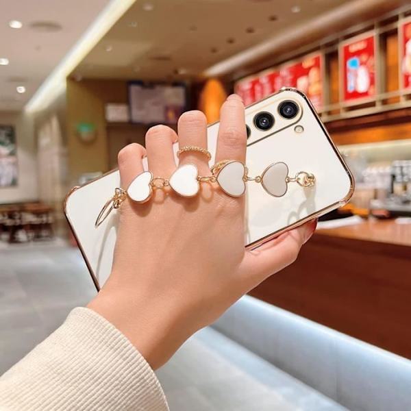Armbandsfodral för Samsung Galaxy A35 5G, Vit, Stötsäkert TPU-skydd Love Pattern Vit
