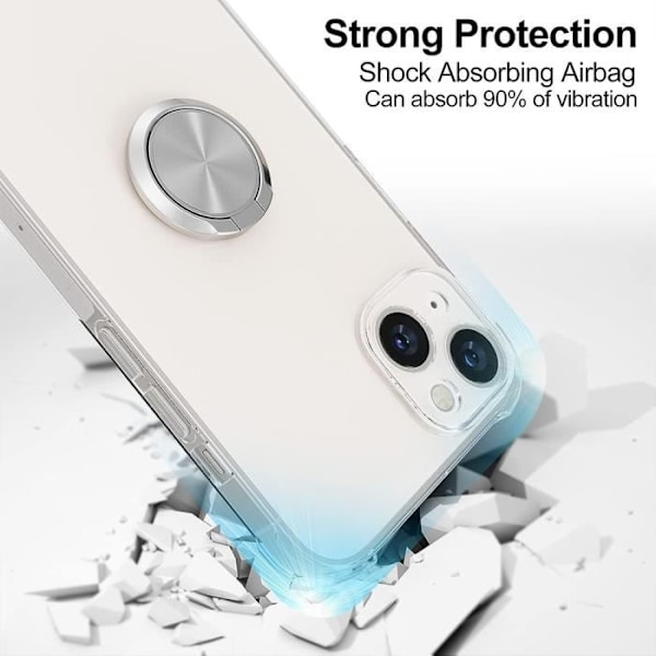 Siliconefodral för iPhone 15 Plus - BOOLING - Skyddsfodral - Transparent - Silver Klar, Silver