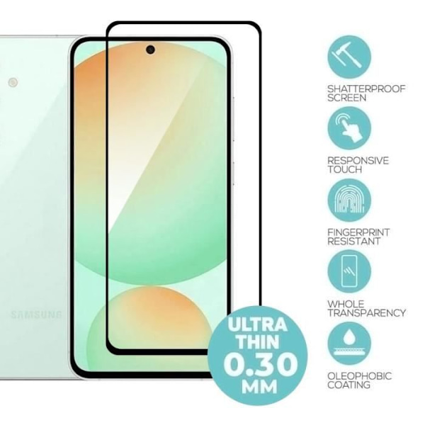 Härdat glas - BOOLING - Samsung Galaxy S24 FE - 3-pack - Skydd 9H - Rep-fri Transparent med svart kant