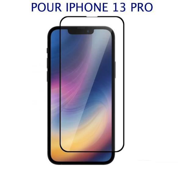 Skyddsfilm - Härdat glas - iPhone 13 PRO - Fullständigt skydd - Reptålig - Svart Svart