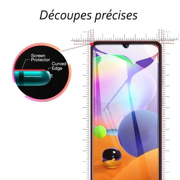 Härdat glas för Samsung Galaxy A31 och svart flexibelt skyddsskal med stylus Toproduits® Svart