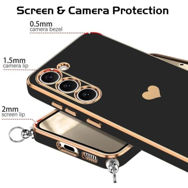 Coque - Samsung - Galaxy S23 FE - Stöttålig - Svart - Mönster Kärlek Svart