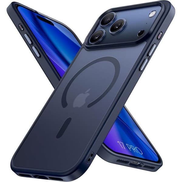 Skal - BOOLING - iPhone 17 Pro - Stötsäker - Repellerande - Magnetring marinblå