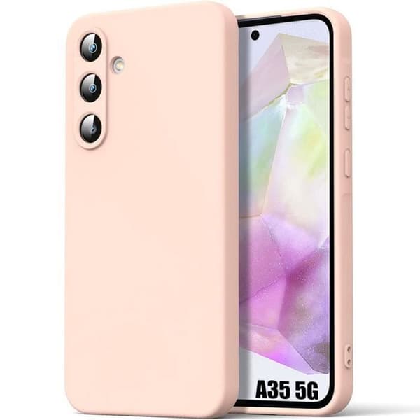 Skyddsskal - BOOLING - för Samsung Galaxy A35 5G - Silikon Matt - Stötsäker - Rosa Rosa