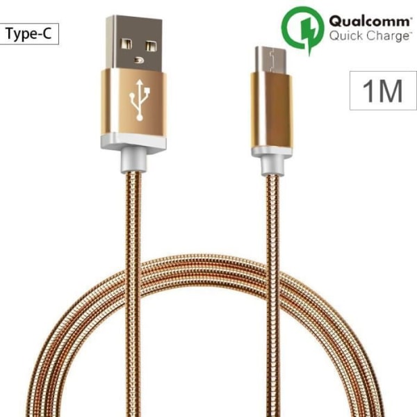 USB Typ C-kabel, 1M - Guldmetall