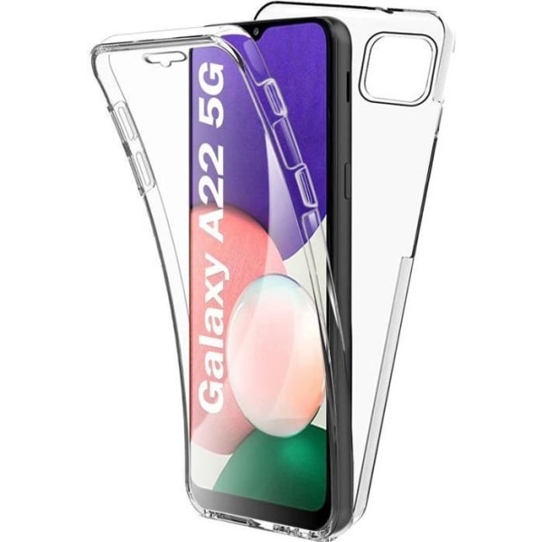 Fodral för Samsung Galaxy A22 5G, helt främre + bakre hårt skydd, 360 graders skydd Touch-fodral