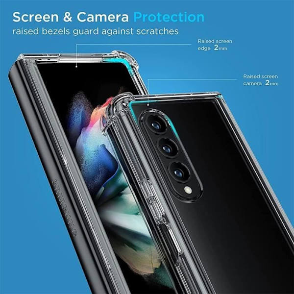 Silikonfodral till Samsung Galaxy Z Fold 4, Stötsäker Anti-Scratch Bumper Slim Transparent