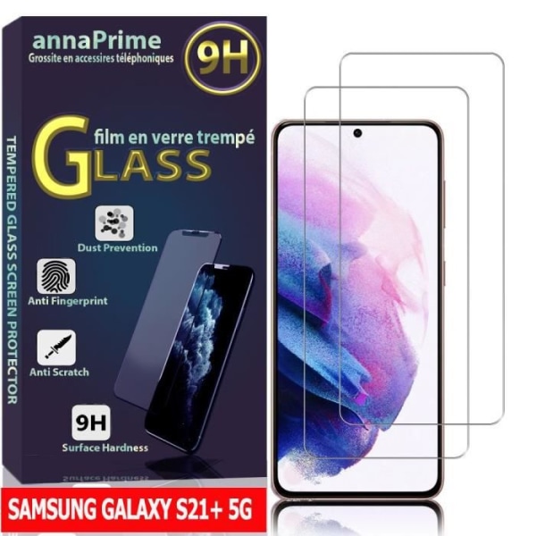 För Samsung Galaxy S21+ 5G- S21 Plus 5G 6,7": Lot - Paket med 2 skärmskydd av härdat glas