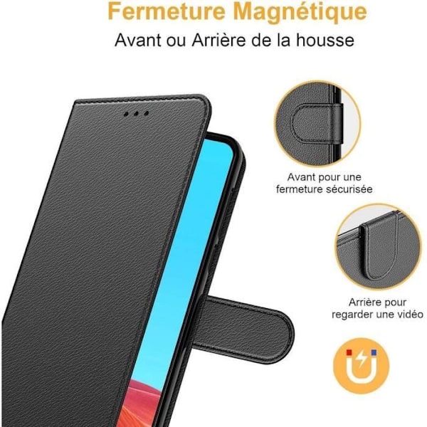 Skyddsfodral för Samsung Galaxy S22 - PROSHOP - Svart - Läderlook - Semi-rigid - 6,2 tum Svart