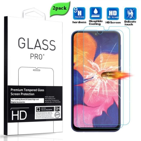 [2-pack] Skärmskyddsfilm av härdat glas för Samsung Galaxy A10 (6,2")