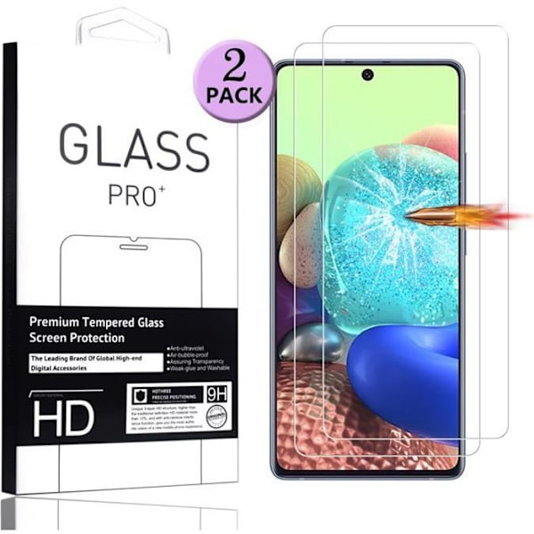 Skyddsfilm - Samsung - Galaxy A51 5G - Härdat glas - 2 datorer - Reptålig