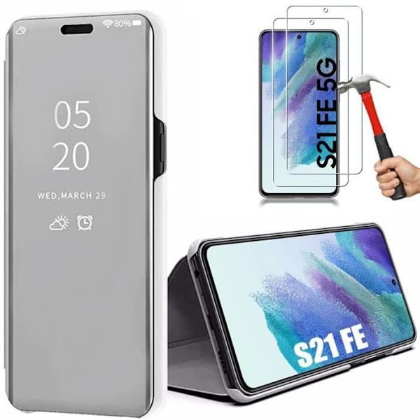 Silverfodral till Samsung S21 FE - BOOLING - Spegeleffektfodral Anti-repskydd Silver