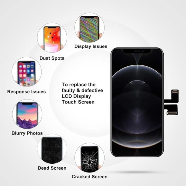 Komplett LCD-skärm för iPhone 11 Pro Max - BOOLING - Svart - 6,5 tum - 3D Touch Svart