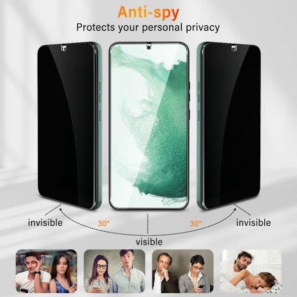 2 Anti-Spy härdade glasögon för Samsung Galaxy A13 5G - BOOLING - 9H skärmskydd Svart