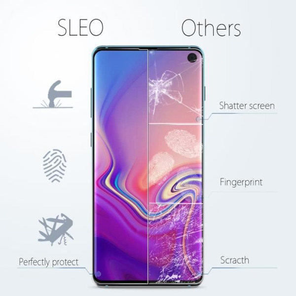 Skärmskydd - SLEO - Samsung Galaxy S10 - Härdat glas - Reptåligt - 2 st SVART