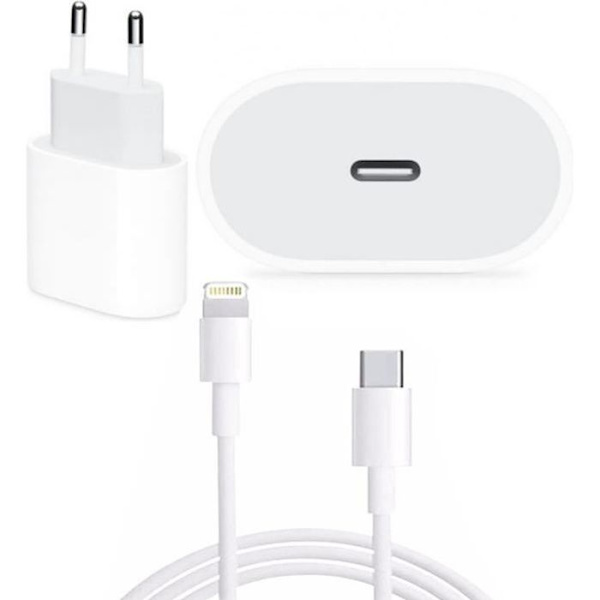 18W snabbladdare + kabel för iPhone 14-14 PLUS-14 PRO-14 PRO MAX-13-MINI-13 PRO-13 PRO MAX-12-12 PRO-11-X-XS-XR-SE - Yuan Yuan -