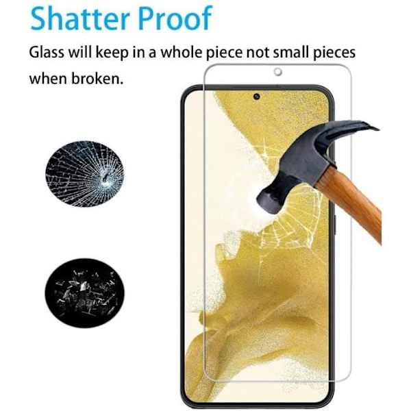 Härdat glas för Samsung Galaxy S22 (3-pack) - genomskinligt böjt helkroppsskärmskydd Transparent