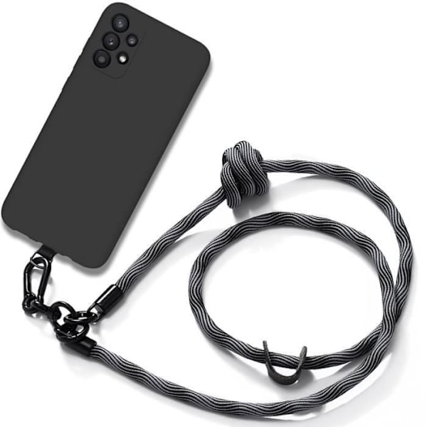 Skyddsskal - BOOLING - för Samsung Galaxy A32 5G - Stötsäkert - Avtagbart snöre - Svart/Grå Grå