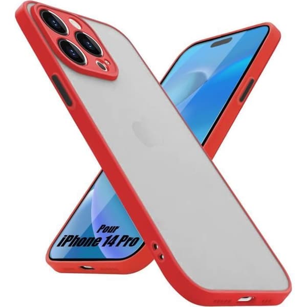 Coque - BOOLING - för iPhone 14 Pro - Silikon - Matt - Stötsäker Röd