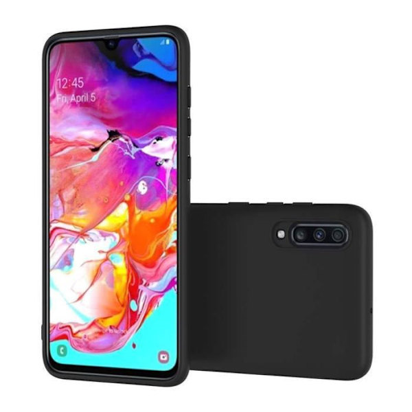 Skyddsfodral - Toproduits® - Samsung A70 - Svart - 2 härdade glasögon - Reptålig Svart
