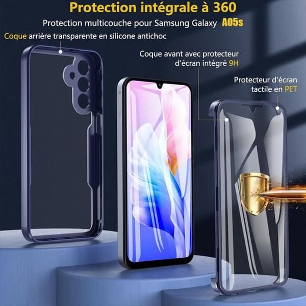 Skal - BOOLING - för Samsung Galaxy A05s - Mörkblå - Semihård - Stötsäker marinblå