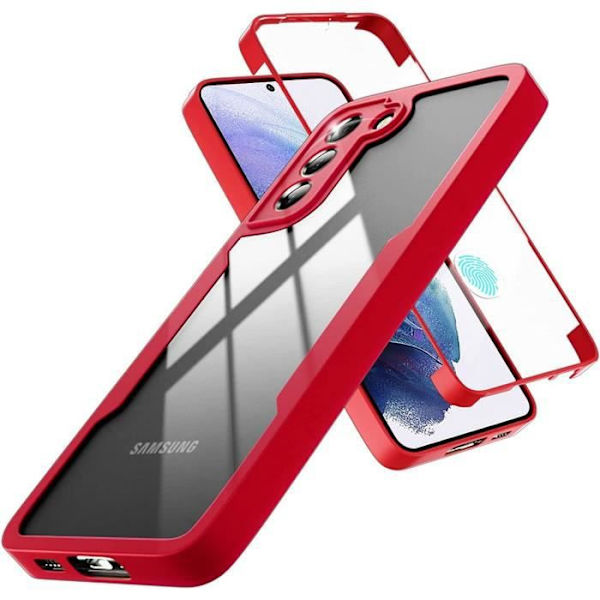 Fodral för Samsung S21 (6,2") Röd solid, styv helkropp Anti-skrapa förstärkt kant
