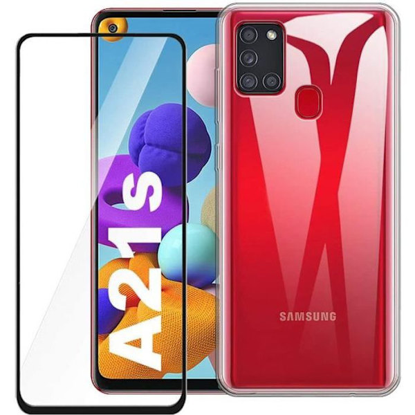 Skyddsfodral - Samsung - Galaxy A21s - Genomskinlig - Svart - Mjuk TPU Transparent, svart