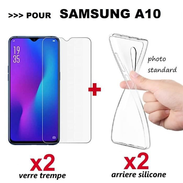 Skärmskydd i härdat glas + gelfodral för samsung galaxy A10