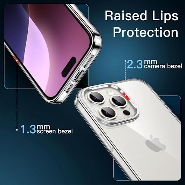 Skyddsskal - BOOLING - iPhone 16 Pro - Stöttålig Silikon - Transparent - 2 Härdat Glas Transparent