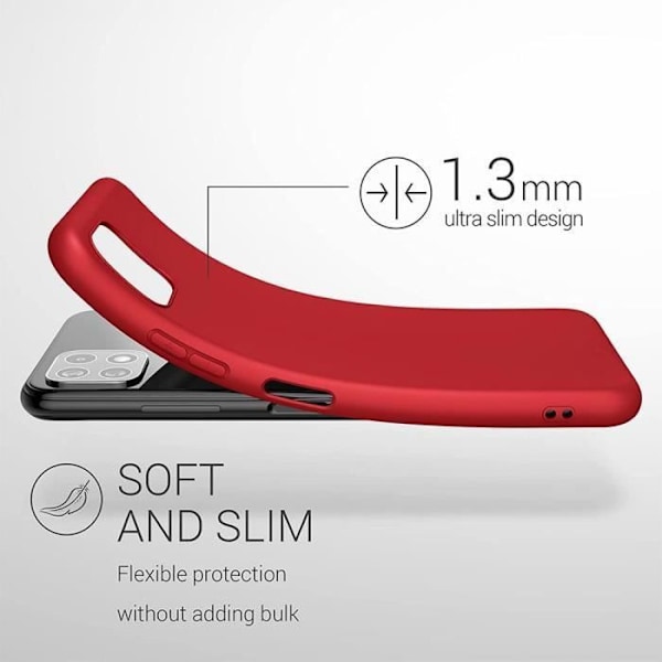 Rött skyddsfodral för Samsung Galaxy A22 5G - BOOLING - Mjukt - Matt - Silikon Röd