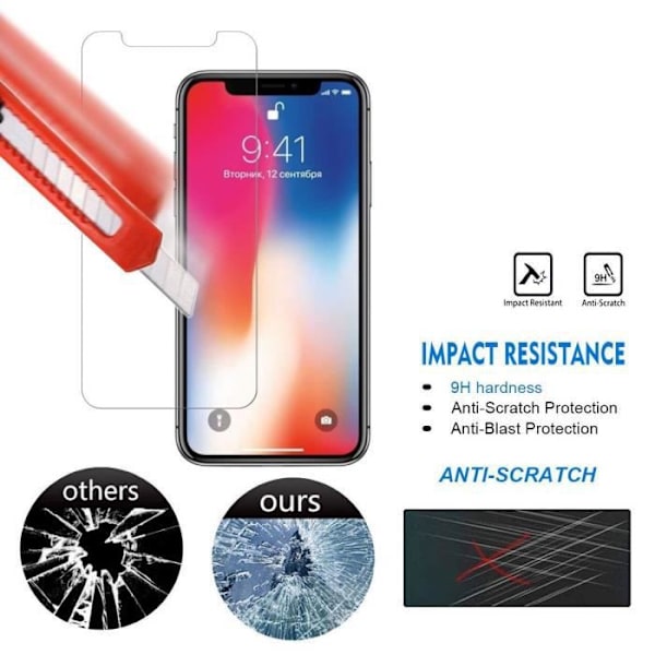 iPhone XR härdat glas, 2,5D skärmskydd, 9H hårdhet HD-glasskärmskydd för Apple iPhone XR 6,1" Klar Transparent