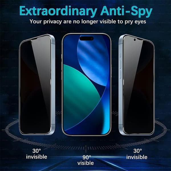2 Stötsäker Antispion Glas för iPhone Air - BOOLING - Skydd 9H Hårt Glas Svart