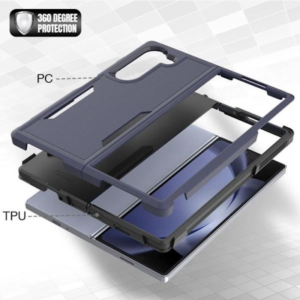 Fodral till Samsung Galaxy Z Fold 6, Stötsäkert Anti-Scratch Robust skydd - Marinblå
