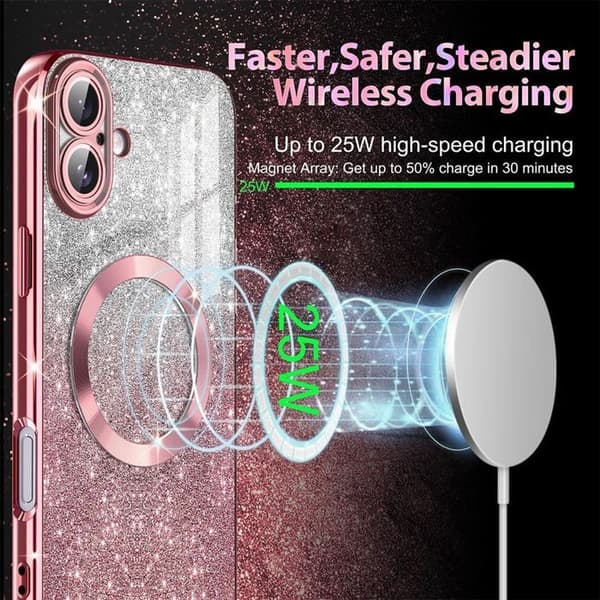 Skyddshölje - BOOLING - för iPhone 17 - Repfria Silikon med Magnetring - Rosa Rosa