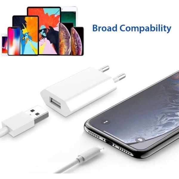 Kensou Laddare med 1M kabel, USB-laddare för iPhone 12 Universal miniladdare för iPhone XS/XS Max X XR 8 7 6 6S Plus 10 11, 1