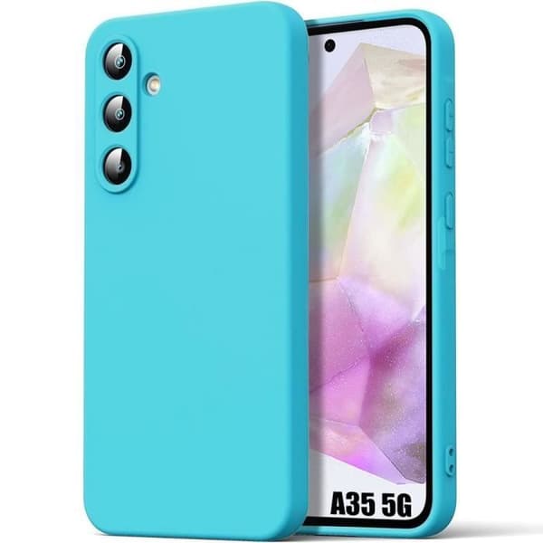 Coque design - Booling - för Samsung Galaxy A35 5G - Flytande Silikon - Matt Blå - Rep resistent Blå