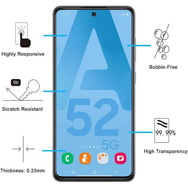 Advansia härdat glas för Samsung Galaxy A52 [X1]