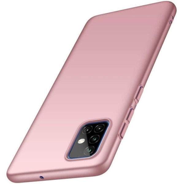 Fodral för Samsung A51 (6,5") Set med 2 härdade glasögon Enkelt Anti-Shock Silikonskydd Rosa Rosa