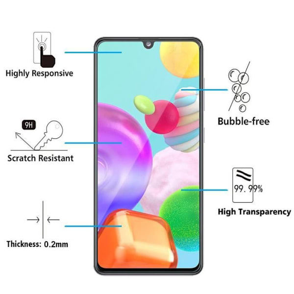 För Samsung Galaxy A41 6.1": 1 skärmskydd i härdat glas