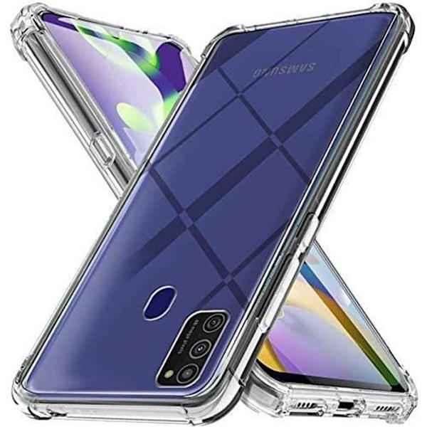 För Samsung Galaxy A21s (SM-A217F) 6,5 tums genomskinligt stötsäkert skyddsfodral, genomskinligt, Samsung Galaxy A21s (SM-A217F)