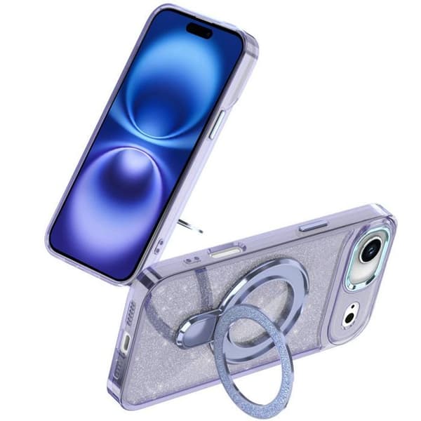 Telefonfodral - BOOLING - för iPhone Air - Silikon och PC Magnetiskt Cirkeldiagram - Glittrande Blå Blå