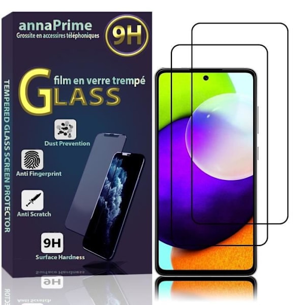 VCOMP® för Samsung Galaxy A72 6.7": Set - 2-Pack Full Color Screen Skärmskydd i härdat glas - SVART SVART