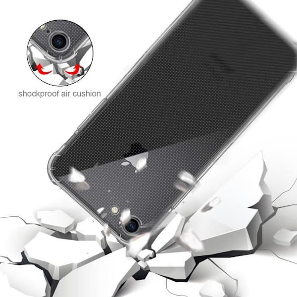 Fodral iphone se 2020/iphone8/iphone7, Mjukt mjukt genomskinligt TPU-fodral för iphone se 2020/iphone8/iphone7+（2 delar glas